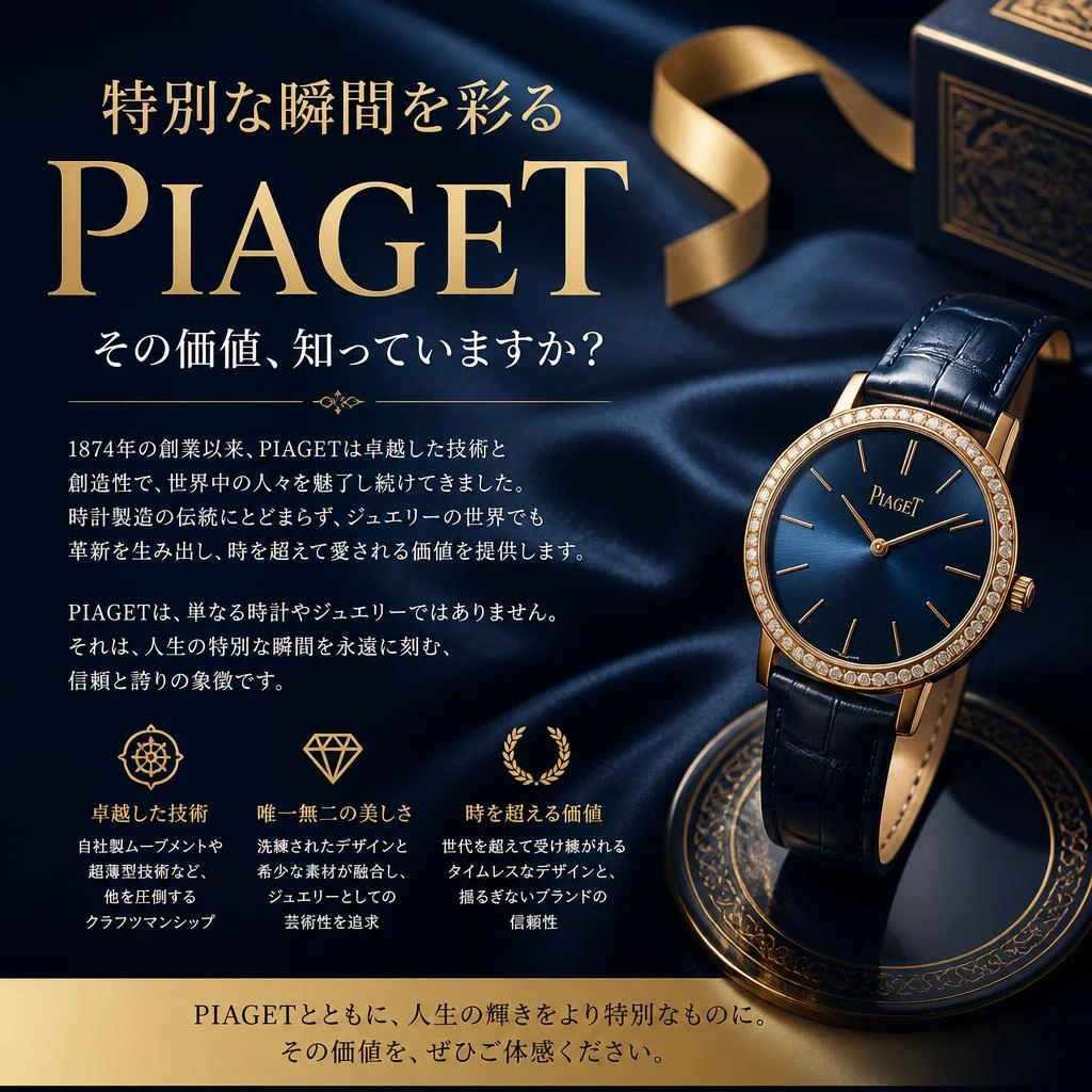 特別な瞬間を彩るPIAGET、その価値、知っていますか？